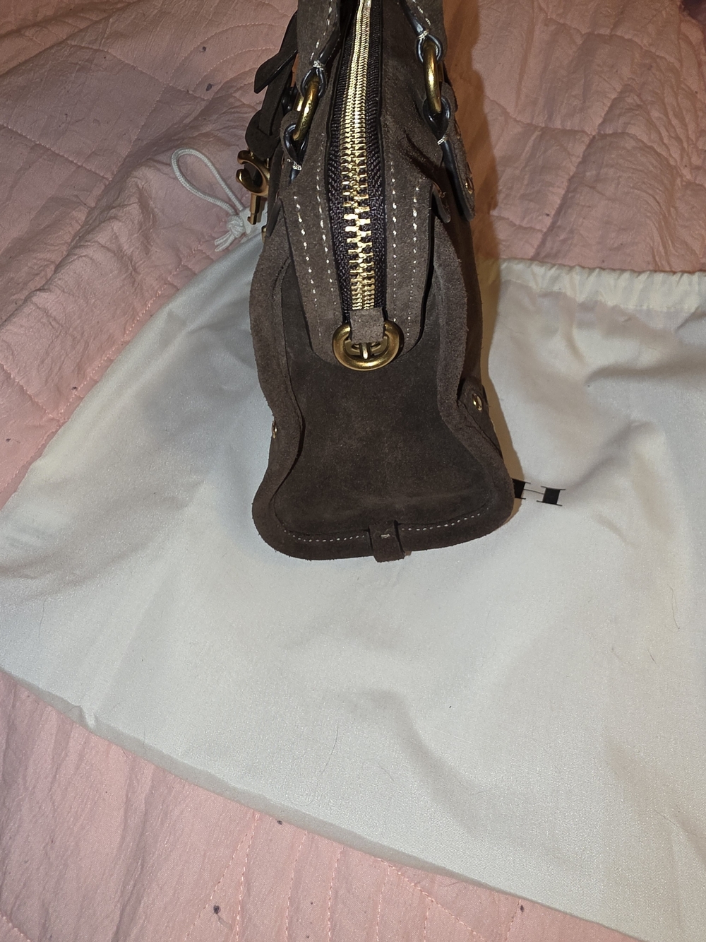 Coach RHYDER 24 Brown Suede Top-Handle Crossbody Bag - Picture 2 of 9